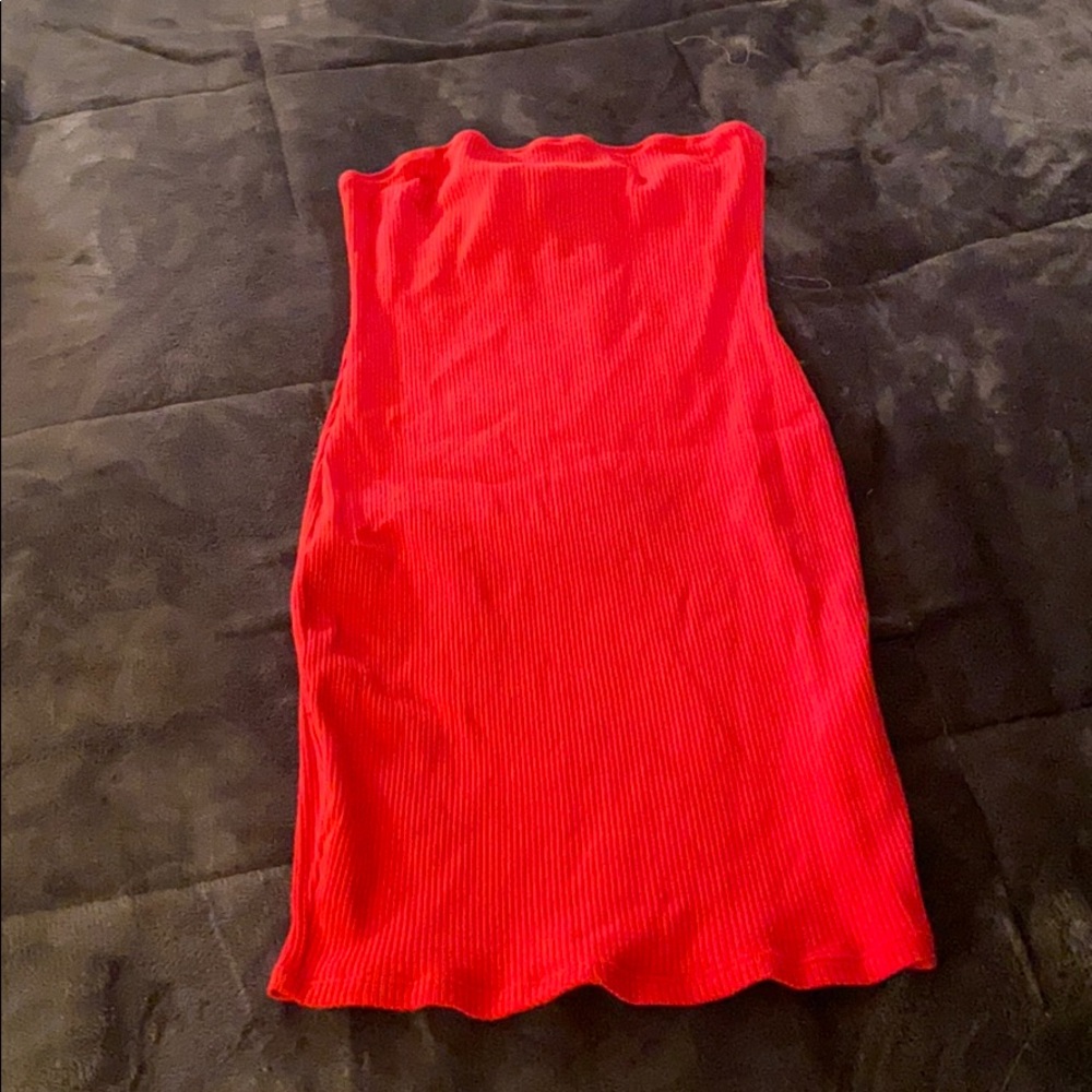 Red fitted dress